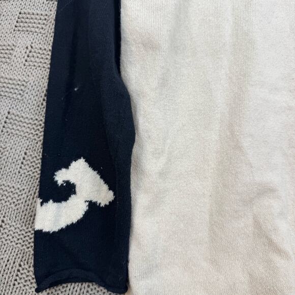 Lisa Todd Lightweight Intarsia "Misbehaving" Cashmere Blend V-Neck Sweater ~ S - Picture 13 of 15